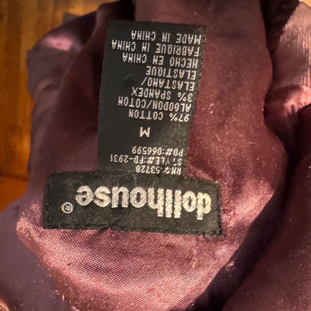 Dollhouse Womens Mauve Purple Corduroy Hooded Moto Blazer Jacket Size M Y2K - Picture 8 of 8